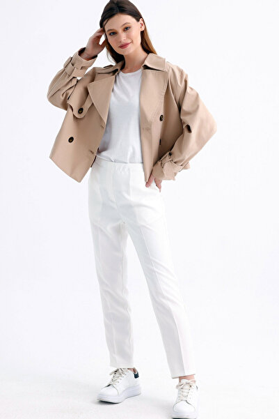 Ottawe Regular Fit Rahat Kesim Çentikli Kruvaze Yaka Uzun Kollu Astarlı Düğme...