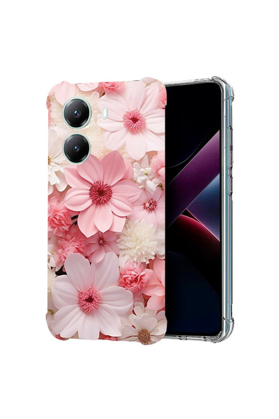 bestcase Carcasă spate antișoc pentru Poco X7 Pro 5G, margaretă roz și albă, ...