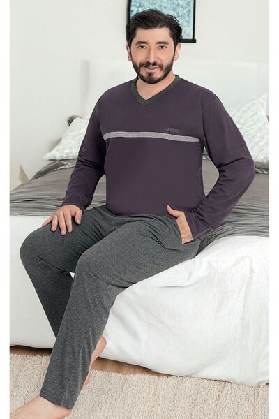 DEVİNO CLUB PENYE BATTAL UZUN KOL ERKEK PİJAMA TAKIM