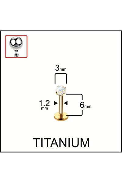 Rupen Kraft Yüksek Kalite Titanyum Titanium Opal Taşlı Kıkırdak Helix Tragus ...
