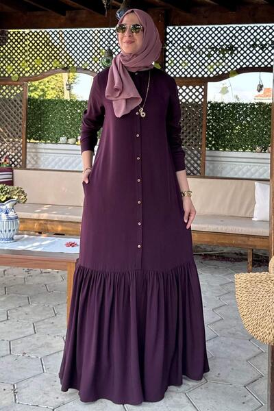 Rabia Şamlı Süreyya Shirt Dress Plum