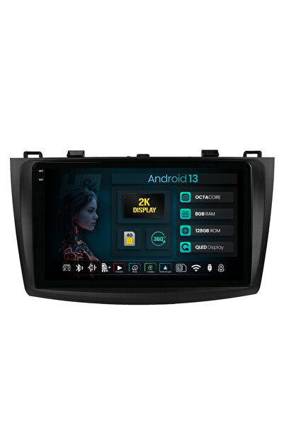 HUB64 Navigatie 2K Mazda 3 (2009-2013), 8GB RAM, Android 13, Octacore, Slot S...