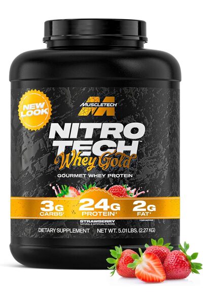 MUSCLETECH مسحوق بروتين مصل اللبن (كعكة الفراولة القصيرة، 5 رطل)