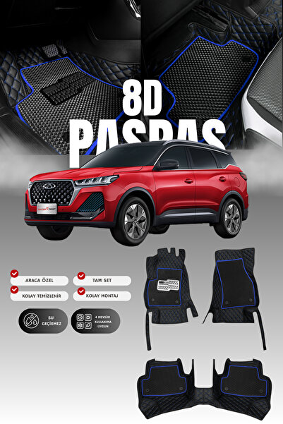stiloto Chery Tiggo 7 Pro Max (2020 ve sonrası) 8D Deri Havuzlu Oto Paspas | ...