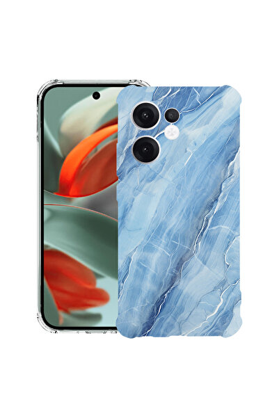 bestcase Carcasă spate antișoc pentru OPPO Reno13 F 5G, marmură albastră, 198...