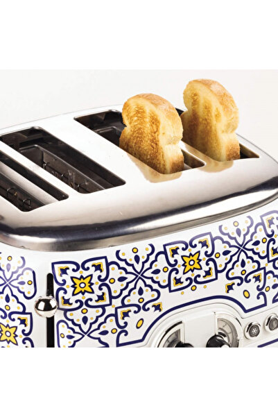ARIETE Bread toaster Capri 0156/0C, 1600W, 4 slices, 3 functions, 6 levels, Crumb tray, White/Blue