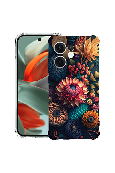 bestcase Carcasă spate antișoc pentru OPPO Reno13 F 5G, flori colorate, 19882...