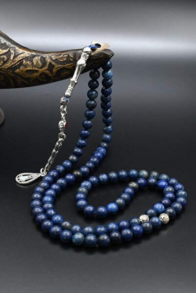 Prestige Προσφορές 99 τεμαχίων χάντρες προσευχής από φυσική πέτρα λάζουλι με μεταλλική φούντα 6mm Sphere Cut 902266