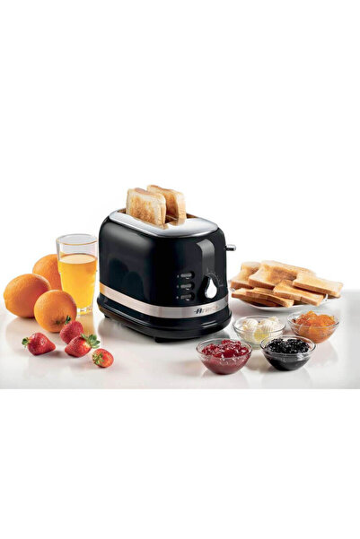 ARIETE Bread toaster MODERNA 0149/02, 815W, 2 slices, 3 functions, 6 levels, Removable tray, Black