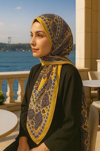 VIEN POLO شال قطني ناعم منقوش