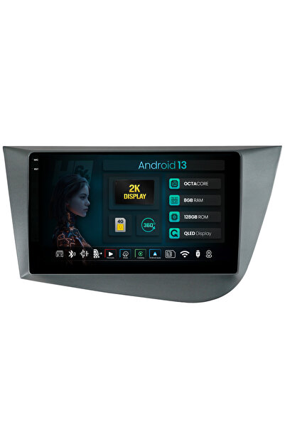 HUB64 Navigatie 2K Seat Leon (2005-2012), 8GB RAM, Android 13, Octacore, Slot...