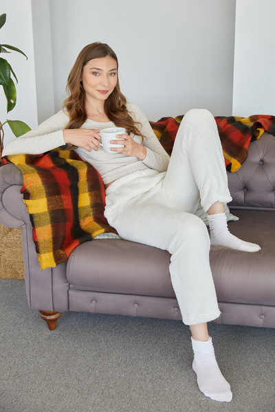 Fulla Moda Elastic Waist Plush Pajama Bottoms