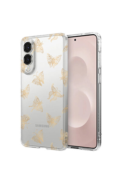 bestcase Αντικραδασμική θήκη πλάτης για Samsung Galaxy S25 Edge, Χρυσή πεταλο...