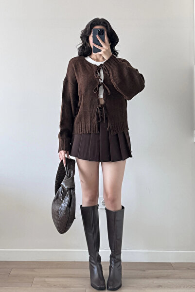 Eka Women's Brown Tie-Front Cardigan 1014-2426