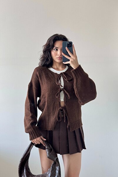 Eka Women's Brown Tie-Front Cardigan 1014-2426