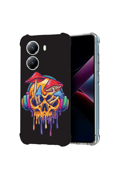 bestcase Carcasă spate antișoc pentru Poco X7 Pro 5G, model ciupercă-craniu, ...