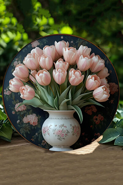 kutuTR Zarif Çiçek Vazolu UV Baskı 3D GÖRÜNÜMLÜ MDF Duvar Süsü – 33x33 cm & 20x20 cm DT224