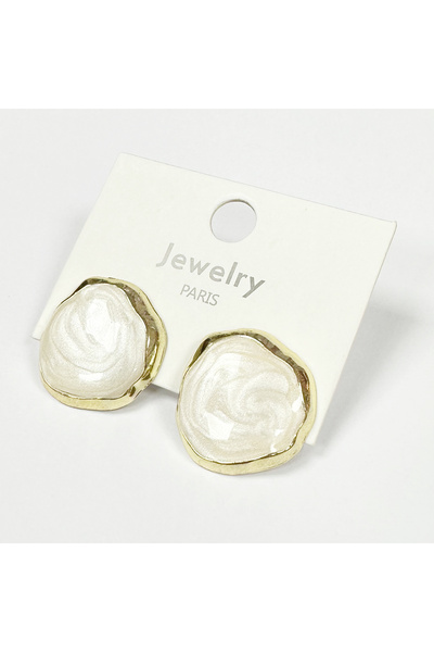 Perissy أقراط نسائية ذات مظهر لؤلؤي مع تفاصيل ذهبية