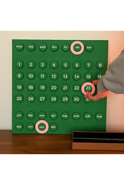 ATM Anka Ofis, Loop Takvim, Her Yıl Kullanılabilir, Süresiz Takvim, Ahşap Dekoratif Ev ve Ofis Takvimi