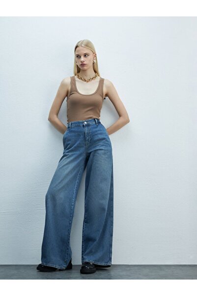 Ltb Marıam Широкі штанини, висока талія, джинсові штани