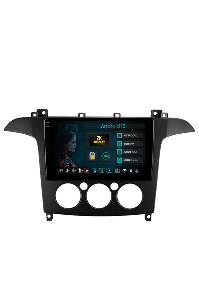 HUB64 Navigatie 2K Ford S-MAX (2006-2015) Clima Manuala, 8GB RAM, Android 13,...