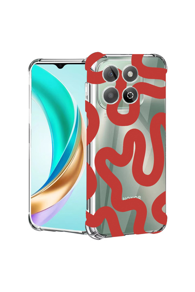 bestcase Carcasă spate antișoc pentru Honor X8C, linie abstractă roșie, 19882...