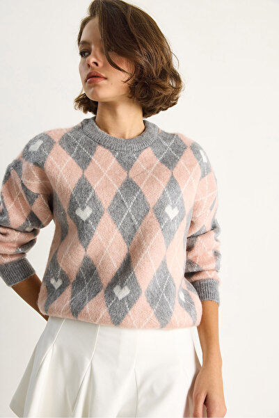 Bianco Lucci Pulover de tricotaj jacquard cu model de inimă pentru femei 9032 60283516