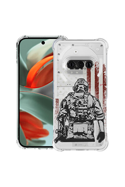 bestcase Αντικραδασμική θήκη πλάτης για τηλέφωνο (3a), Αμερικανός στρατιώτης,...