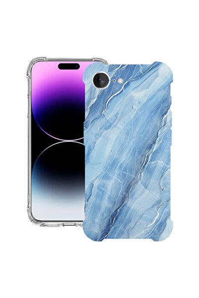 bestcase Удароустойчив калъф за Apple iPhone 16e, син мрамор, 1988231 AS 1255