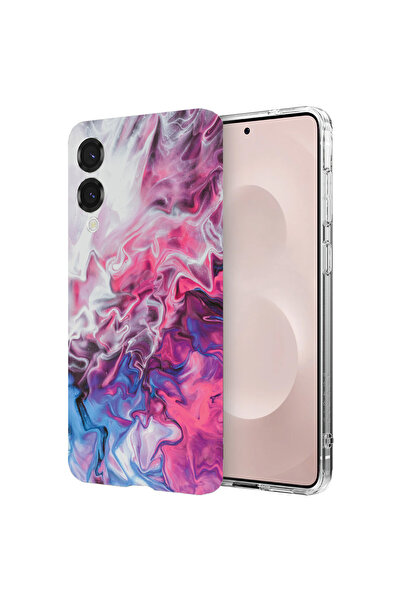 bestcase Carcasă spate antișoc pentru Samsung Galaxy S25 Edge, roz marmorat ș...