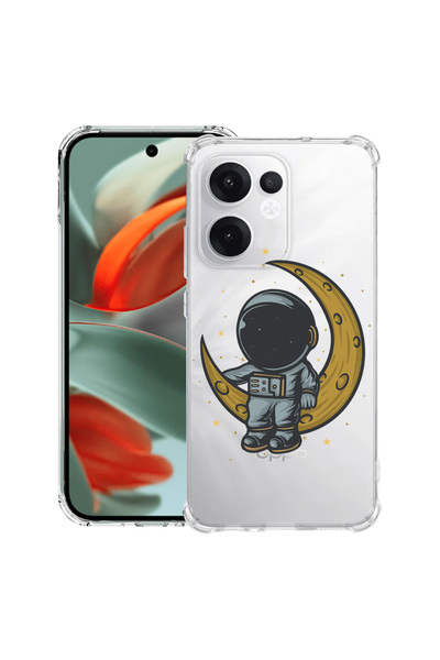 bestcase Carcasă spate antișoc pentru OPPO Reno13 F 5G, Astronaut pe Lună, 19...