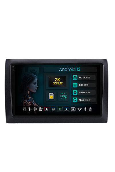 HUB64 Navigatie 2K Fiat Stilo, 8GB RAM, Android 13, Octacore, Slot Sim 4G