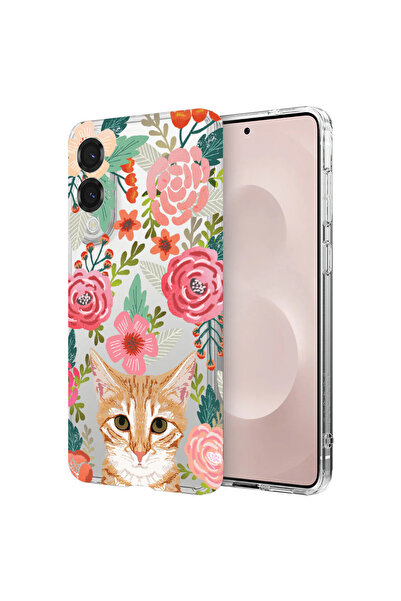 bestcase Carcasă spate antișoc pentru Samsung Galaxy S25 Edge, Pisică și Flor...