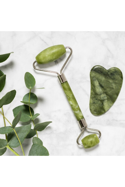 Savonia Set Rola Dubla din Jad si Piatra Gua Sha din Jad