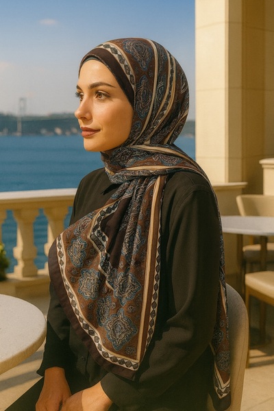 VIEN POLO Şal din bumbac moale cu model