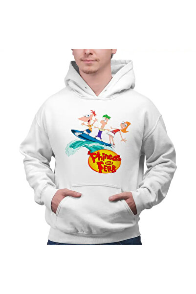 OEM Ανδρικό Φούτερ με Κουκούλα Phineas Ferb Candace Surf Vacation