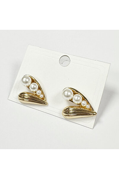 Perissy Pearl stone detailed gold earrings