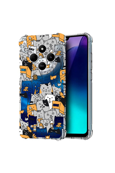 bestcase Carcasă spate antișoc pentru Poco C75 / Redmi 14C / A4, model pisică...