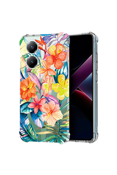 bestcase Αντικραδασμική θήκη πλάτης για Poco X7 Pro 5G, λουλούδια σε χρώμα το...