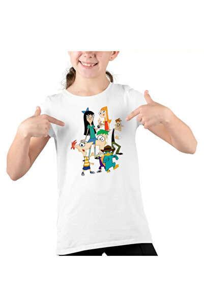 OEM Tricou Copii Fete Phinead Ferb Toata Trupa Desen Animat