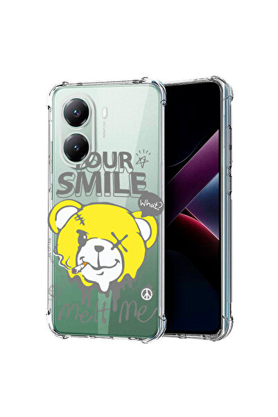 bestcase Carcasă spate antișoc pentru Poco X7 Pro 5G, Ursuleț de pluș Zâmbetu...