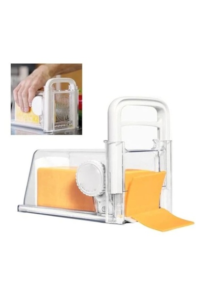 FOXMAG24 Feliator de brânză cu 4 capete de răzuit/tăiat/mărunțit, plastic dur fără BPA, recipient de depozitare