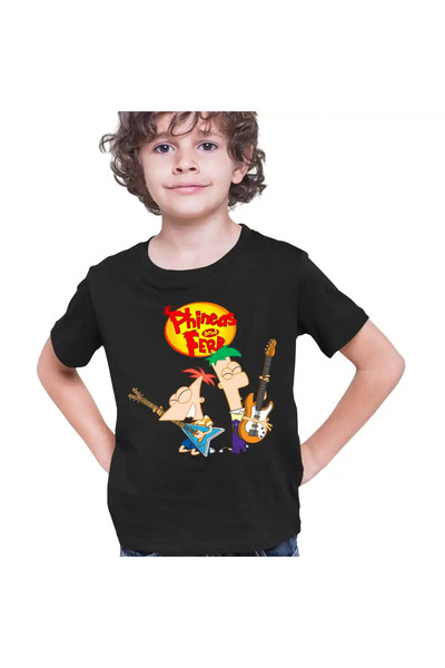 OEM Tricou Copii Baieti Phineas and Ferb Chitara Trupa
