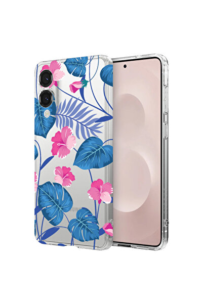 bestcase Carcasă spate antișoc pentru Samsung Galaxy S25 Edge, flori albastre...