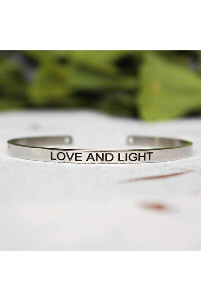 Pursehuit Brățară reglabilă, culoare argintie, gravată Iubire și Lumină, Asma C1