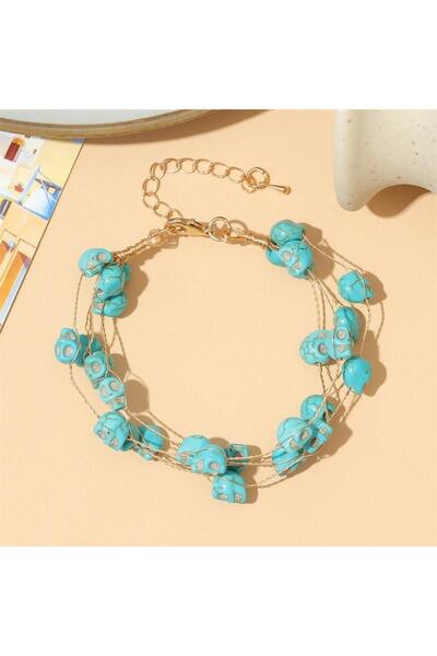 Pursehuit Brățară culoare aurie cu pietre turcoaz, Liezel C1