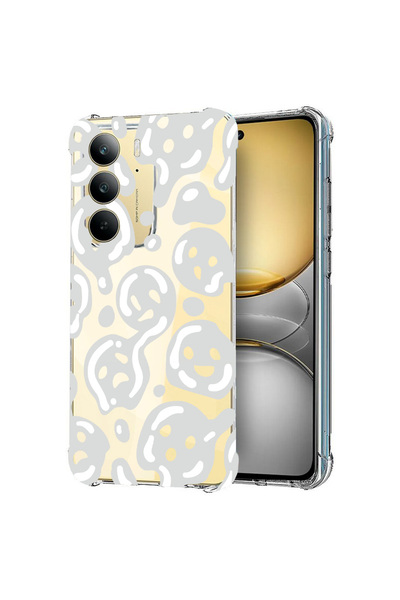 bestcase Carcasă spate antișoc pentru Realme C75, gri acid smiley, 1988296 AS...