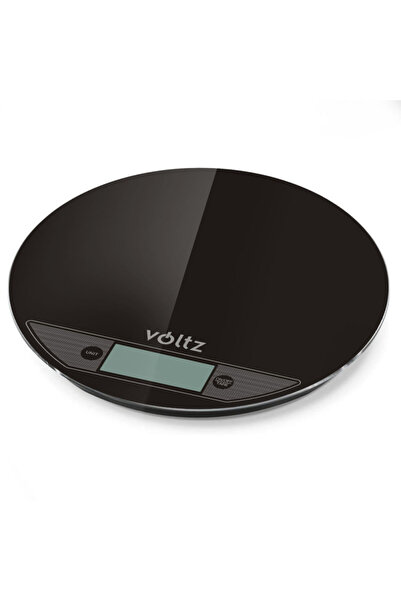 Voltz Kitchen Scale V51651F, 5 kg, Glass, TARA, Round, Black