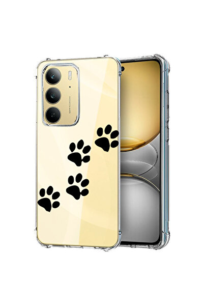bestcase Carcasă spate antișoc pentru Realme 14x 5G, model amprente de labe, ...