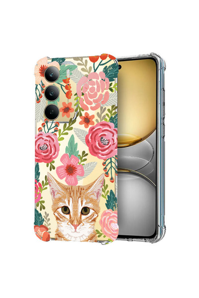 bestcase Carcasă spate antișoc pentru Realme C75, pisică și flori, 1988296 AS...